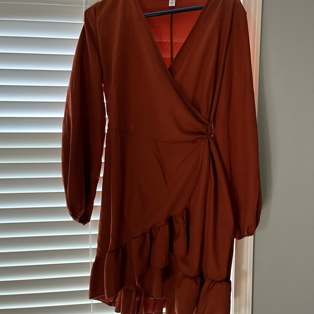 Naggoo long sleeve wrap dress Size L ,NWT